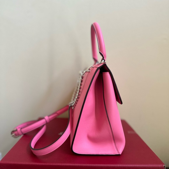 Salvatore Ferragamo Pink Trifoglio Women Crossbody Top handle Handbag NEW - Picture 6 of 9
